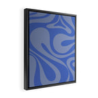 Mod Swirl Retro Abstract Pattern Blue Framed Canvas Print Gallery Image 2