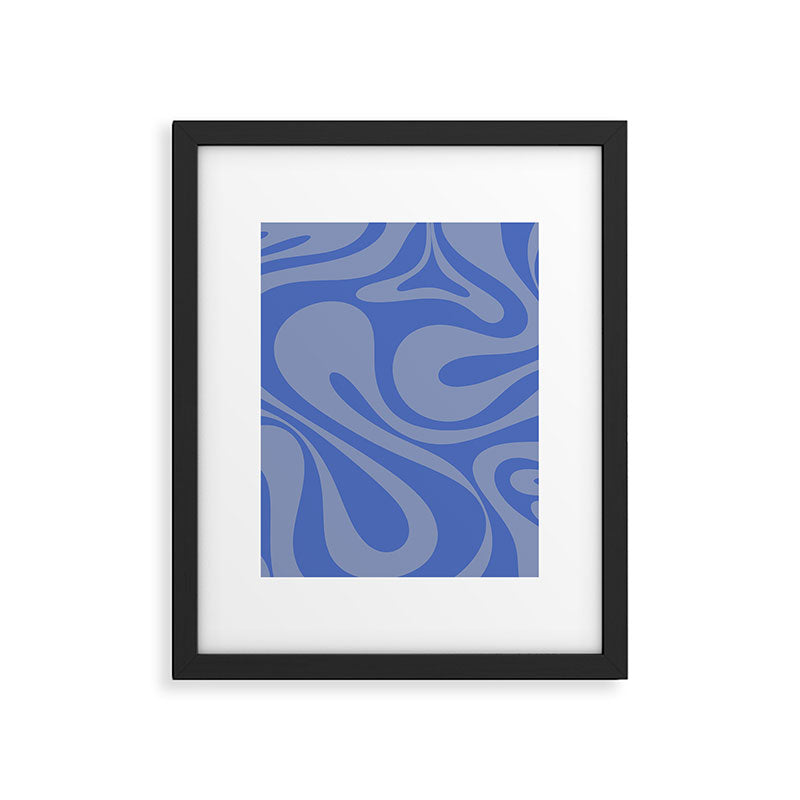 Mod Swirl Retro Abstract Pattern Blue Framed Art Print Gallery Image 6