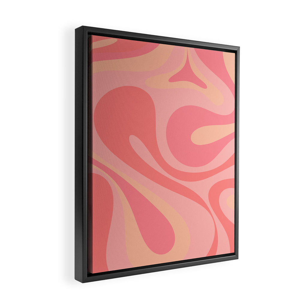 Mod Swirl Retro Abstract Pattern Blush Pink Framed Canvas Print Gallery Image 2