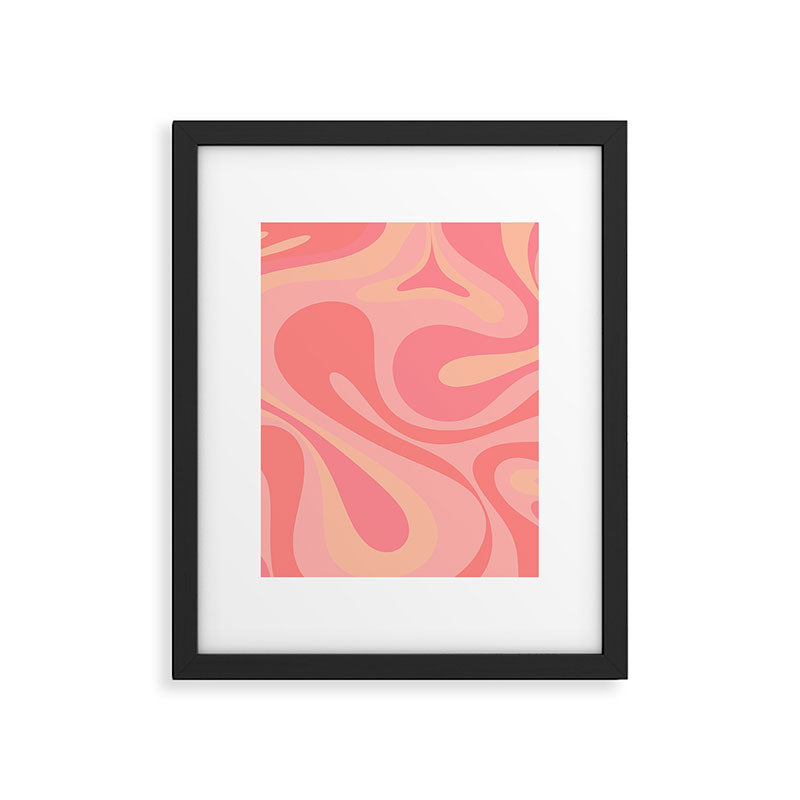 Mod Swirl Retro Abstract Pattern Blush Pink Framed Art Print Gallery Image 6