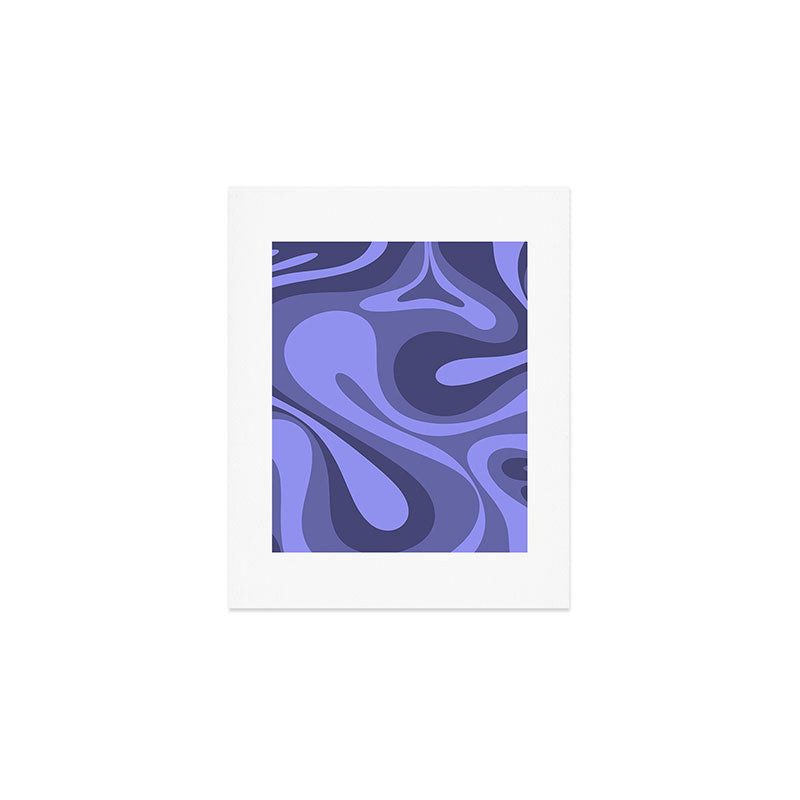 Mod Swirl Retro Abstract Pattern in Periwinkle Purple Tones Art Print Gallery Image 1