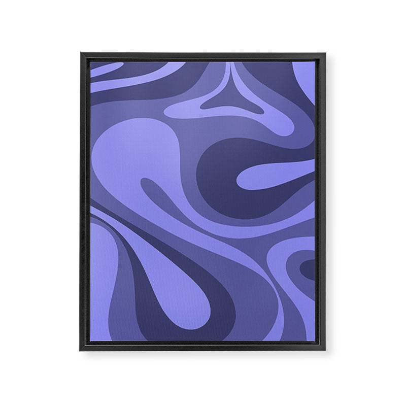 Mod Swirl Retro Abstract Pattern in Periwinkle Purple Tones Framed Canvas Print Gallery Image 8