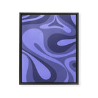 Mod Swirl Retro Abstract Pattern in Periwinkle Purple Tones Framed Canvas Print Gallery Image 8