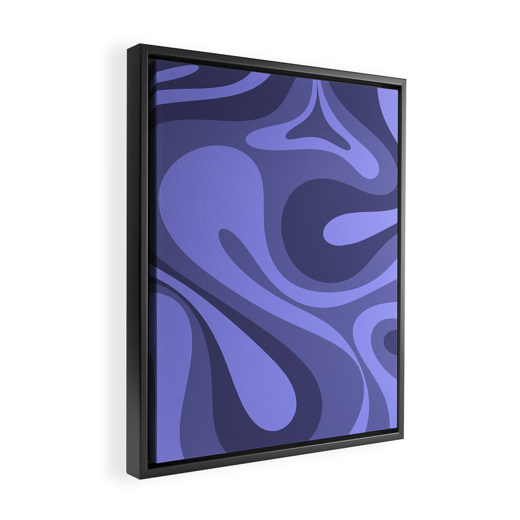 Mod Swirl Retro Abstract Pattern in Periwinkle Purple Tones Framed Canvas Print Gallery Image 2