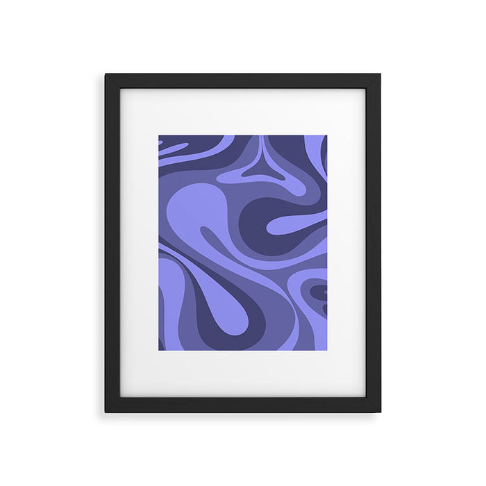 Mod Swirl Retro Abstract Pattern in Periwinkle Purple Tones Framed Art Print Gallery Image 1
