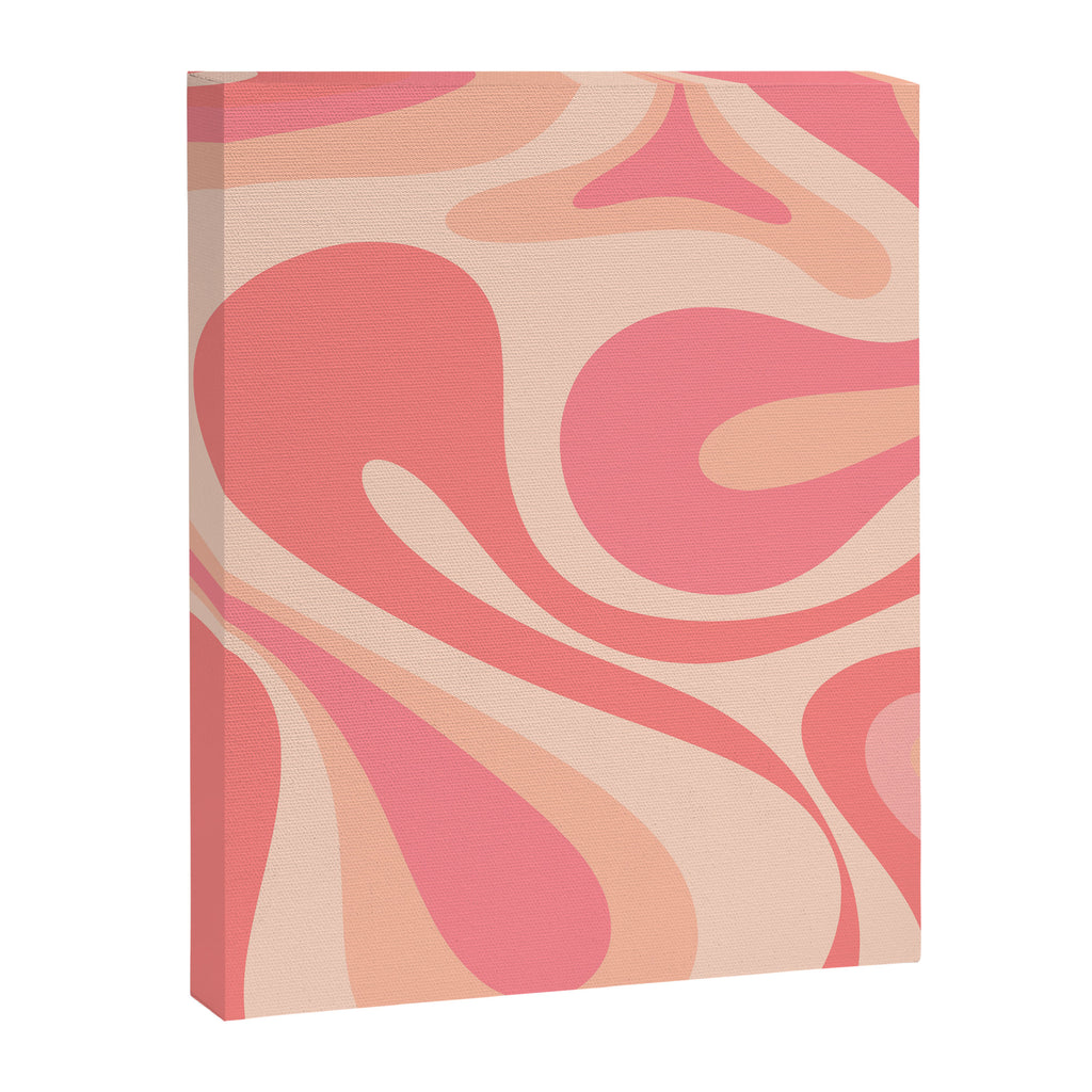 Mod Swirl Retro Abstract Pattern in Pink and Blush Canvas Print Gallery Image 8