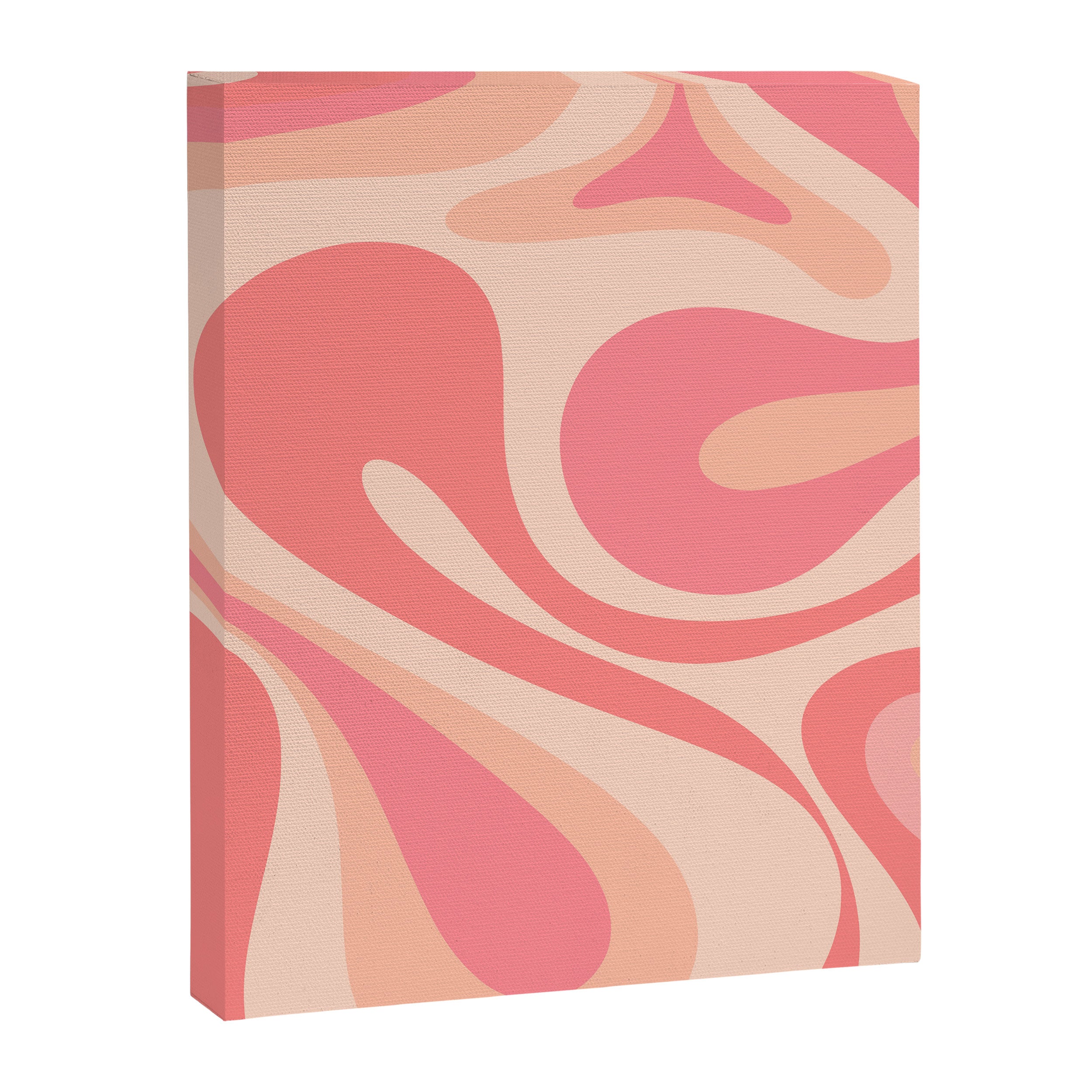 Mod Swirl Retro Abstract Pattern in Pink and Blush Canvas Print Gallery Image 8