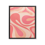 Mod Swirl Retro Abstract Pattern in Pink and Blush Framed Canvas Print Gallery Image 8