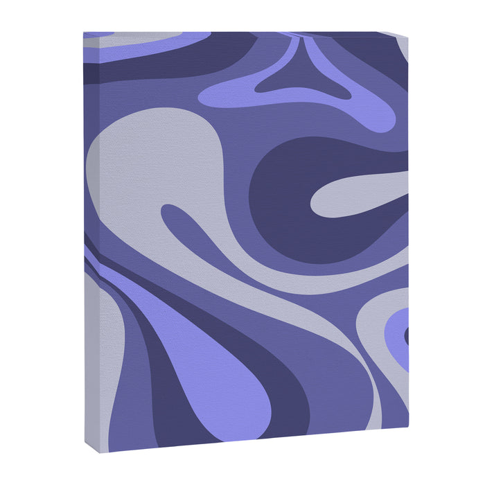 Mod Swirl Retro Abstract Pattern in Purple Periwinkle and Lavender Tones Canvas Print Gallery Image 1