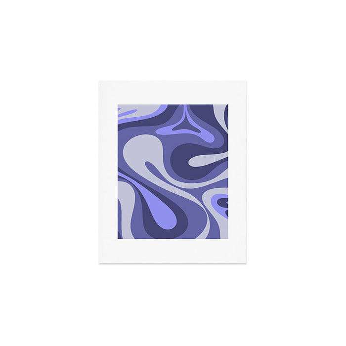 Mod Swirl Retro Abstract Pattern in Purple Periwinkle and Lavender Tones Art Print Gallery Image 1