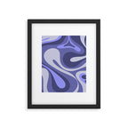 Mod Swirl Retro Abstract Pattern in Purple Periwinkle and Lavender Tones Framed Art Print Gallery Image 6