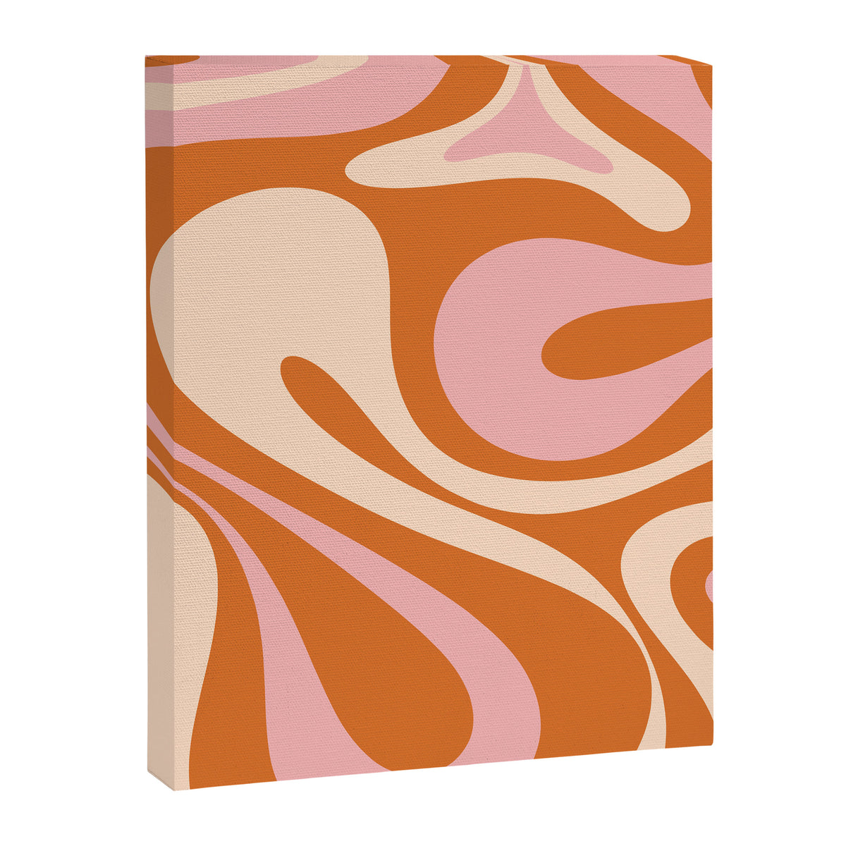 Mod Swirl Retro Abstract Pattern Orange Pink Cream Canvas Print Gallery Image 8
