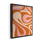 Mod Swirl Retro Abstract Pattern Orange Pink Cream Framed Canvas Print Gallery Image 2