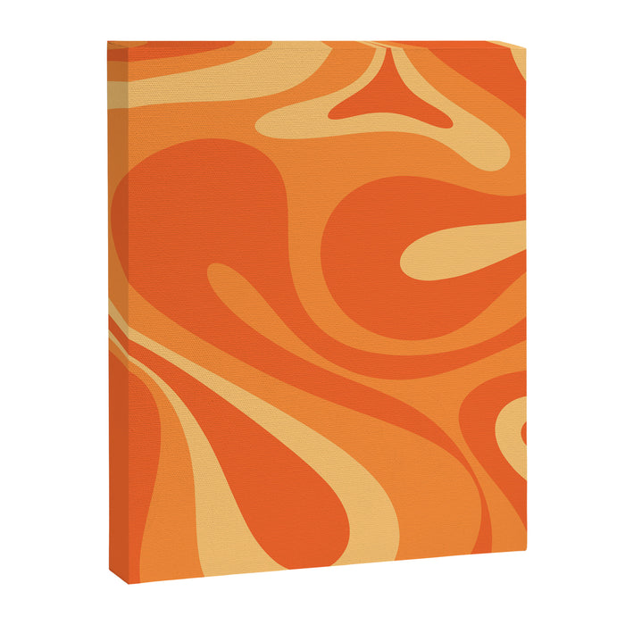 Mod Swirl Retro Abstract Pattern Orange Tangerine Yellow Canvas Print Gallery Image 1