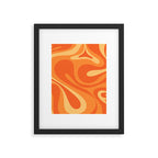 Mod Swirl Retro Abstract Pattern Orange Tangerine Yellow Framed Art Print Gallery Image 6