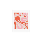 Mod Swirl Retro Abstract Pattern Pink and Orange Art Print Gallery Image 1