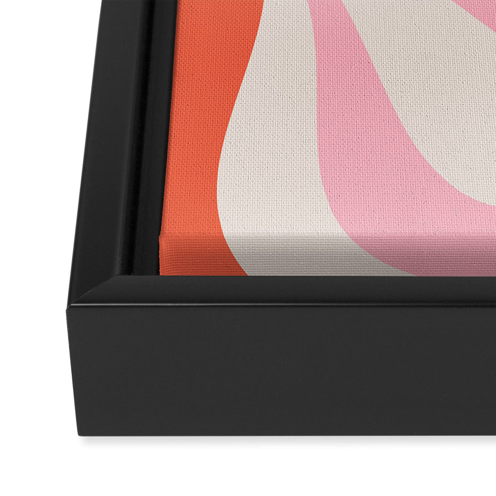Mod Swirl Retro Abstract Pattern Pink and Orange Framed Canvas Print Gallery Image 3