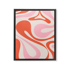 Mod Swirl Retro Abstract Pattern Pink and Orange Framed Canvas Print Gallery Image 8