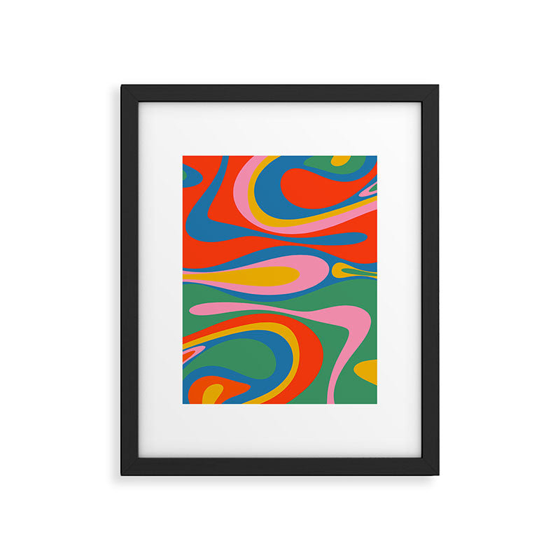 Mod Thang Colorful Retro Modern Abstract Pattern in Rainbow Pop Colors Framed Art Print Gallery Image 6