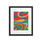 Mod Thang Colorful Retro Modern Abstract Pattern in Rainbow Pop Colors Framed Art Print Gallery Image 6