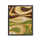 Mod Thang Retro Modern Abstract Pattern in 70s Avocado Green Brown Mustard Framed Canvas Print Gallery Image 8