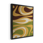 Mod Thang Retro Modern Abstract Pattern in 70s Avocado Green Brown Mustard Framed Canvas Print Gallery Image 2