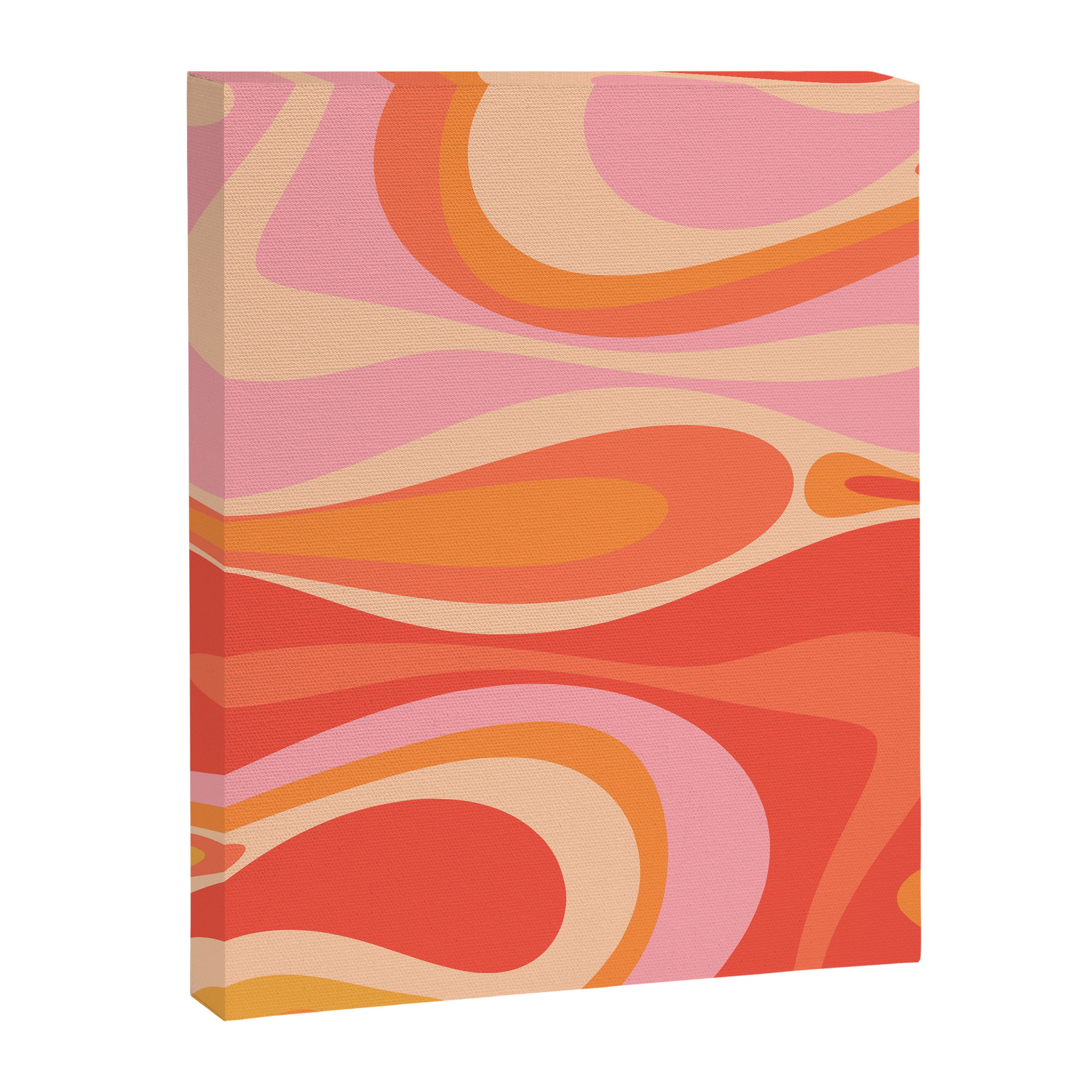 Mod Thang Trippy Retro Modern Abstract Pattern Orange Pink Apricot  Canvas Print Gallery Image 8