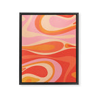 Mod Thang Trippy Retro Modern Abstract Pattern Orange Pink Apricot  Framed Canvas Print Gallery Image 8