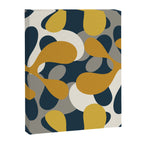 Modern Abstract Codium Pattern Mustard Navy Blue Gray Canvas Print Gallery Image 6