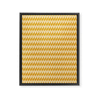 Modern Ink Weave Ikat Mudcloth Pattern in Marigold Mustard Ochre Framed Canvas Print Gallery Image 6