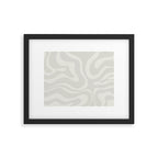 Modern Liquid Swirl Abstract in Bone Framed Art Print Gallery Image 5