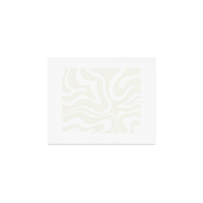 Modern Liquid Swirl Abstract Pattern in Barely There Eggshell on White Art Print Gallery Image 1