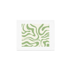 Modern Liquid Swirl Abstract Pattern in Cream and Light Sage Green Art Print Gallery Image 1