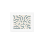 Modern Liquid Swirl Abstract Pattern in Light Blue-Gray and Cream Art Print Gallery Image 1