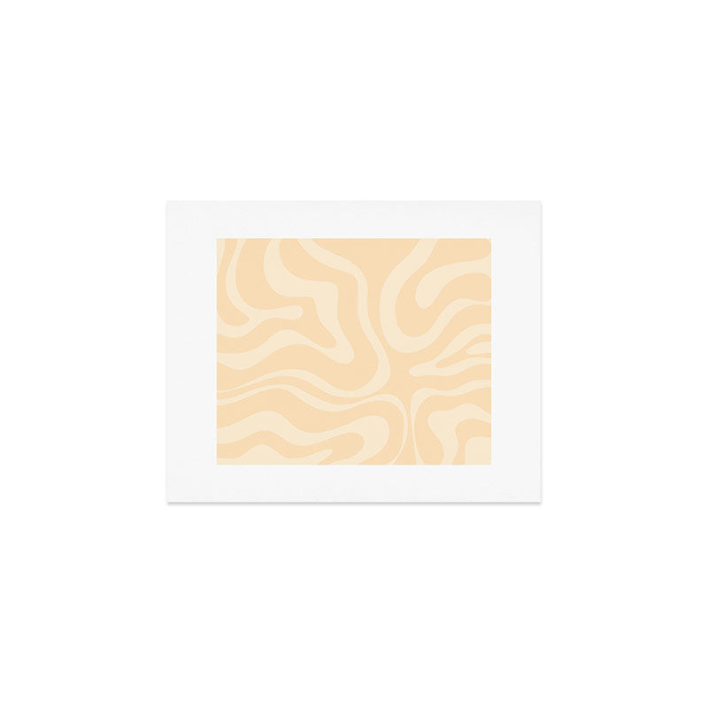 Modern Liquid Swirl Abstract Pattern in Pale Apricot Cream Art Print Gallery Image 1