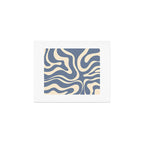 Modern Liquid Swirl Abstract Pattern in Stone Blue and Cream Art Print Gallery Image 1