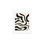 Modern Liquid Swirl Abstract Pattern Square in Almond Cream and Black Art Print Gallery Image 1