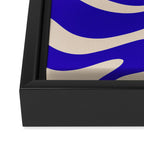 Modern Liquid Swirl Abstract Pattern Square in Cobalt Blue  Framed Canvas Print Gallery Image 3