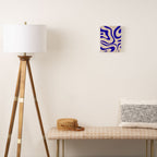 Modern Liquid Swirl Abstract Pattern Square in Cobalt Blue Canvas Print Gallery Image 2