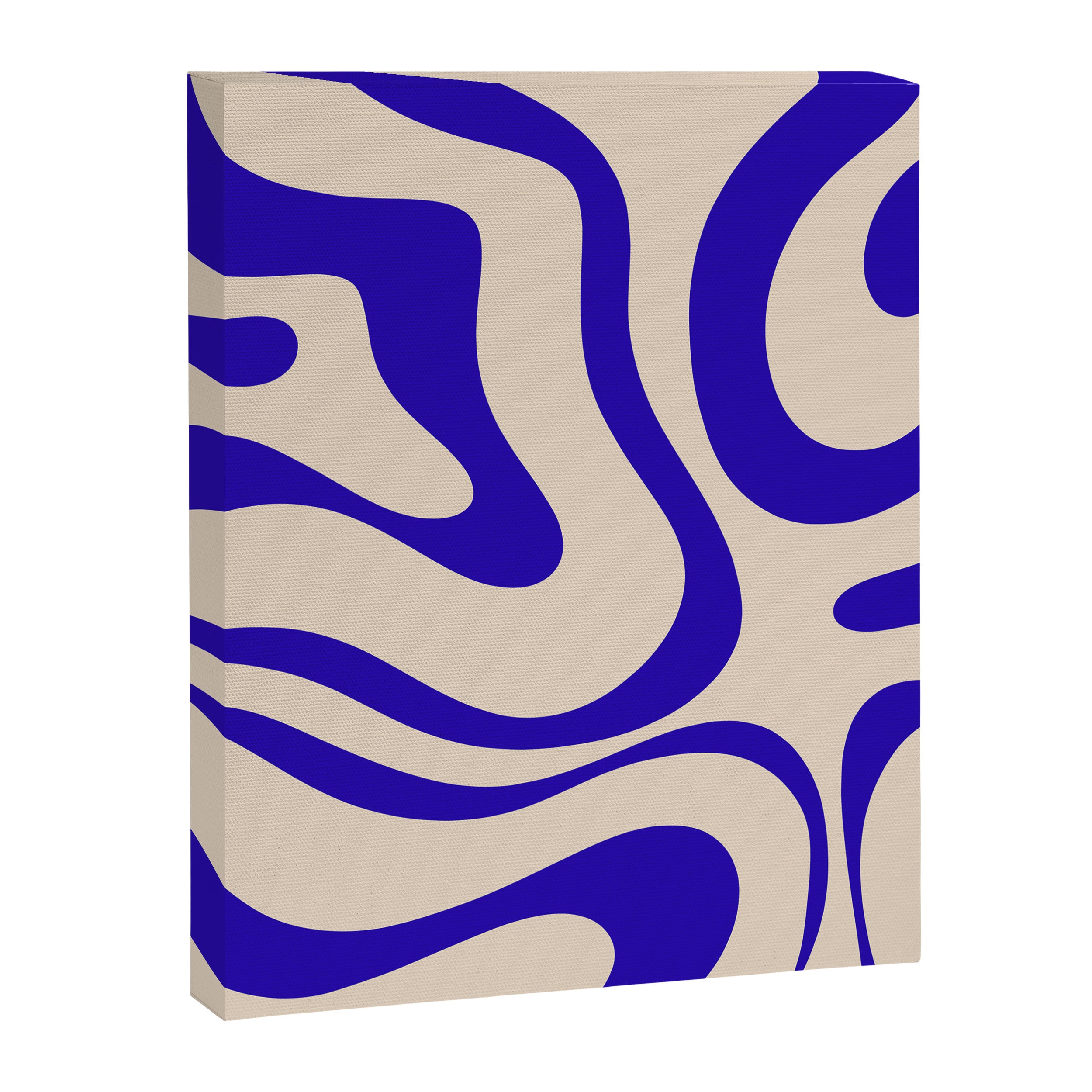 Modern Liquid Swirl Abstract Pattern Square in Cobalt Blue Canvas Print Gallery Image 8