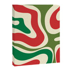 Modern Liquid Swirl Abstract Pattern Square in Retro Christmas Red Green Cream Canvas Print Gallery Image 8
