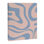 Modern Liquid Swirl Abstract Square in Pastel Blush Pink and Light Blue Canvas Print Gallery Image 8