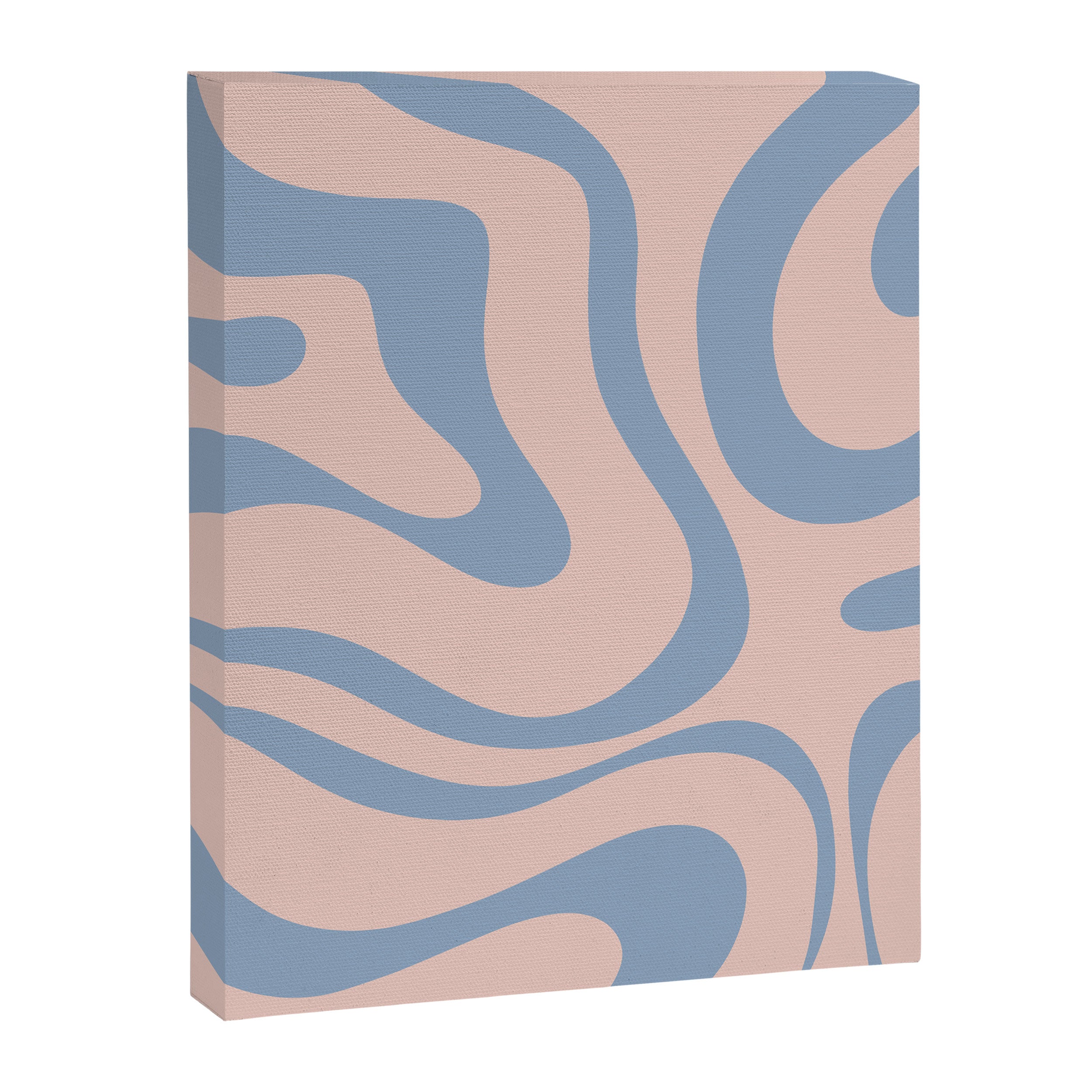 Modern Liquid Swirl Abstract Square in Pastel Blush Pink and Light Blue Canvas Print Gallery Image 8
