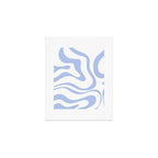 Modern Liquid Swirl Abstract Square in White and Light Blue Periwinkle  Art Print Gallery Image 1