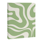 Modern Liquid Swirl Abstract Pattern in Light Sage Green and Cream Canvas Print Gallery Image 8