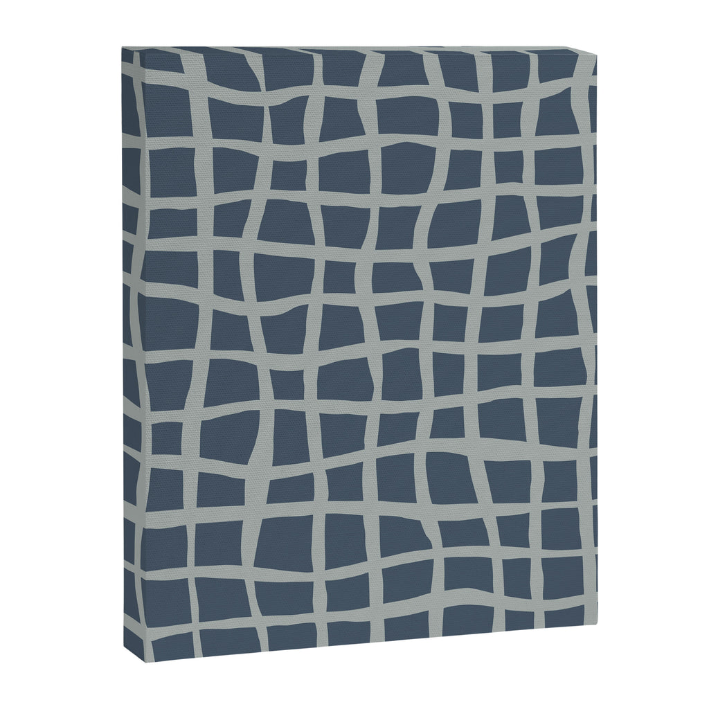 Modern Mesh Pattern in Neutral Blue Gray Canvas Print Gallery Image 8