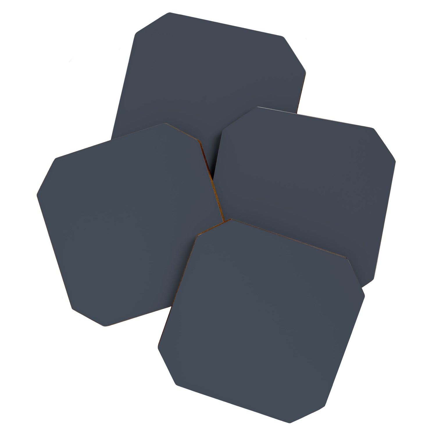 Modern Navy Blue Gray Solid Coaster Gallery Image 1