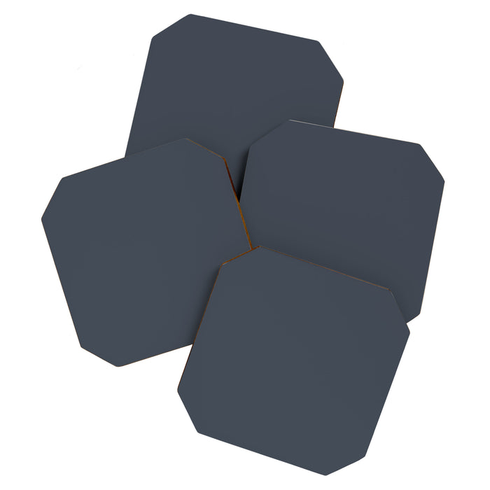 Modern Navy Blue Gray Solid Coaster Gallery Image 1