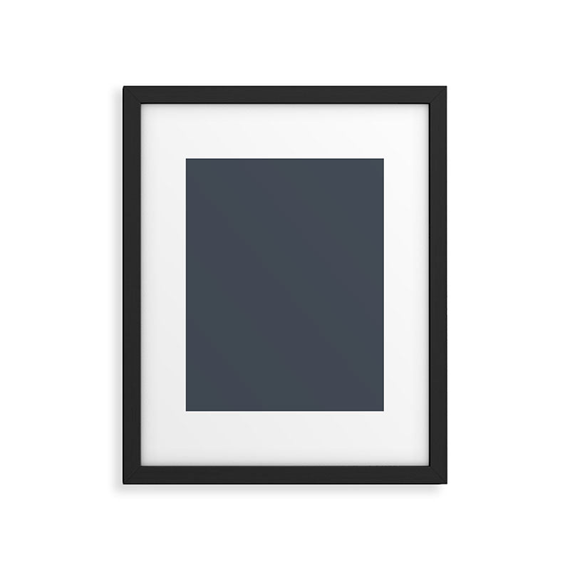 Modern Navy Blue Gray Solid Framed Art Print Gallery Image 6