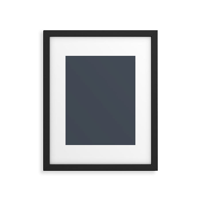 Modern Navy Blue Gray Solid Framed Art Print Gallery Image 1